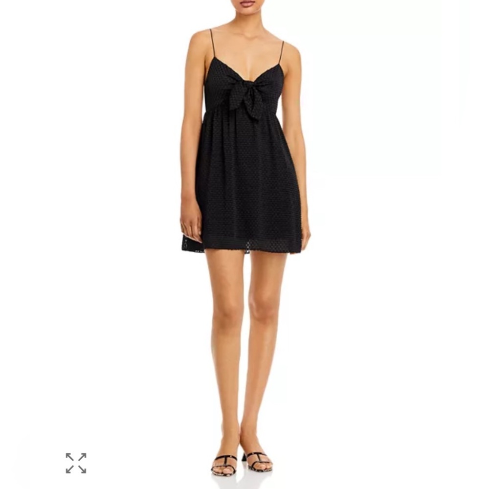 Alice + Olivia Black Melvina Tie Front Babydoll Dress